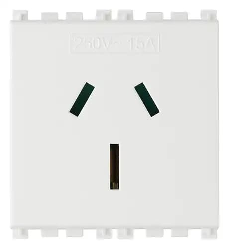 ARKE: 2P+E 15A SICURY OUTLET AUSTRALIAN STANDARD, WHITE