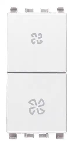 EIKON: 2P 10AX 2-WAY SWITCH FAN COIL WHITE product image