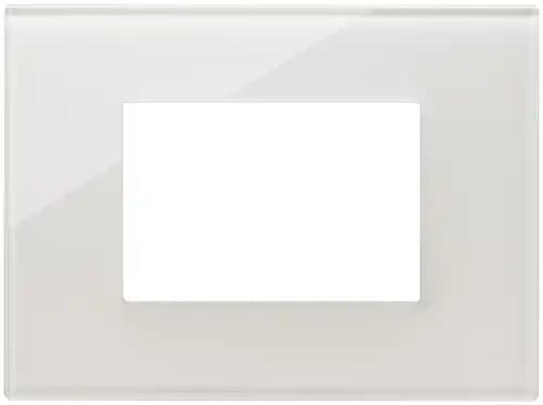 EIKON EXE COVER PLATE 3-MODULE CRYSTAL, MILKY WHITE product image