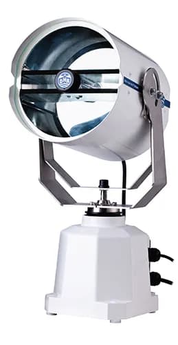DHR230-Remote Controlled Searchlight 230mm 90-305VAC, 75W, White Powder Coated Aluminum