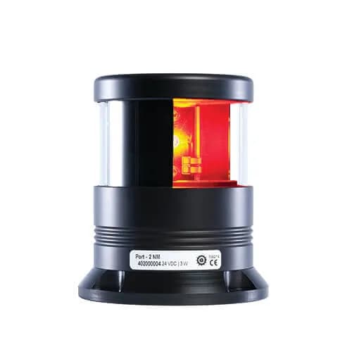 DHR40 Port Red LED, Base-Mount, Black, 24V (3.2W), 2NM, IP66, 112.5°