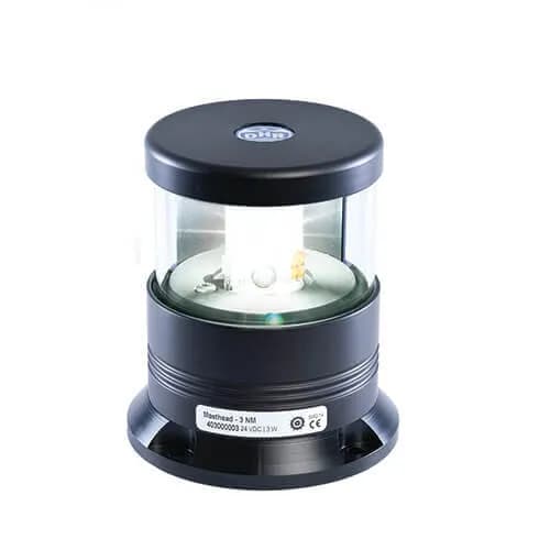 DHR40 Stern Light,  White LED, Base-Mount, Black, 24V (4.1W), 2NM, IP66, 135°