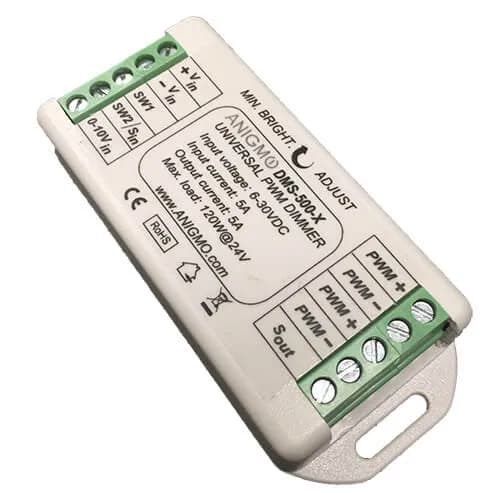 DMS-500 Universal Low Voltage LED Dimmer, 5A 6-30VDC or 0-10V Control Input