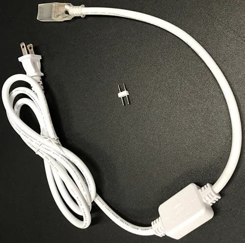 Connector Kit for Neon LED Rope Light, 120VAC includes connector, in-line rectifier, and 6' cord
