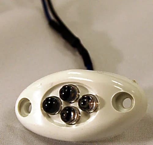 LED Cluster Courtesy Light, White, 4xBlue LED, 24V 