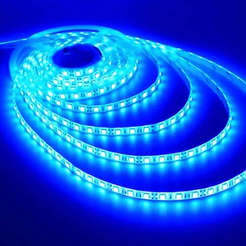 Flexible LED Strip Tape HO (High Output) F-Series 12V, Blue, 16' Length, 3M Tape, IP66