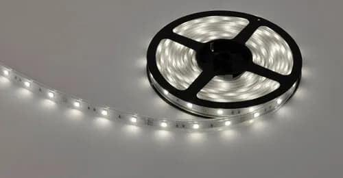 Flexible LED Strip Tape, Standard Output, 12V Cool White, 16' Reel with Wire Leads, IP65