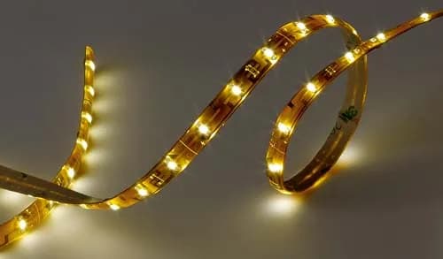 Flexible LED Strip Tape, Standard Output, 24V Warm White, 16' Reel, Wire Leads, IP65