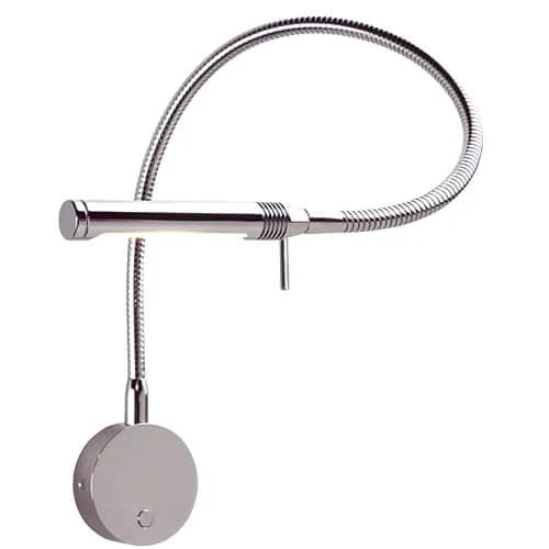 Rugen Reading & Chart LED Flex Light, Chrome 300mm,Bulkhead Mounting, Built-in Dimmer, 10-30VDC product image