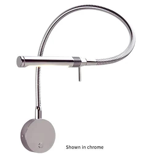 Rugen Reading & Chart LED Flex Light, Matte Chrome 300mm,Bulkhead Mounting, Built-in Dimmer, 10-30VDC product image