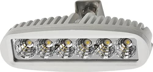IML Bracket-Mount 18W LED Cockpit & Deck Light 10-32VDC, Satin White Finish, IP67, 10' Cable