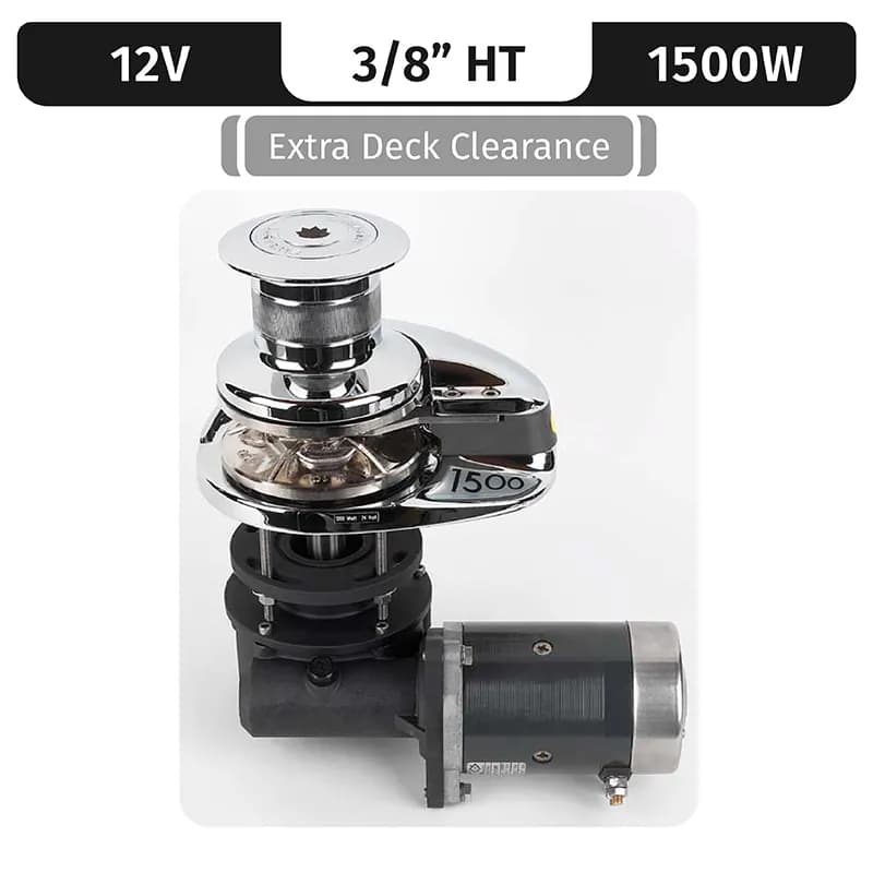 PROJECT 1500/X3, 12VDC, 1500W CAPSTAN, LONG SHAFT, 3/8"HT GYPSY product image