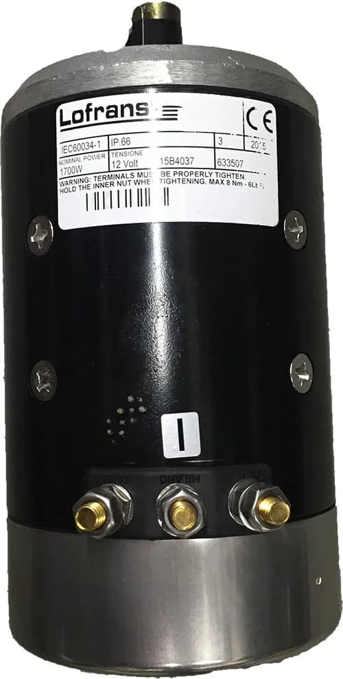 Motor 12v/1700w 3-Terminal w/ B14 Round Flange 19mm Shaft  (drawing number TBD)