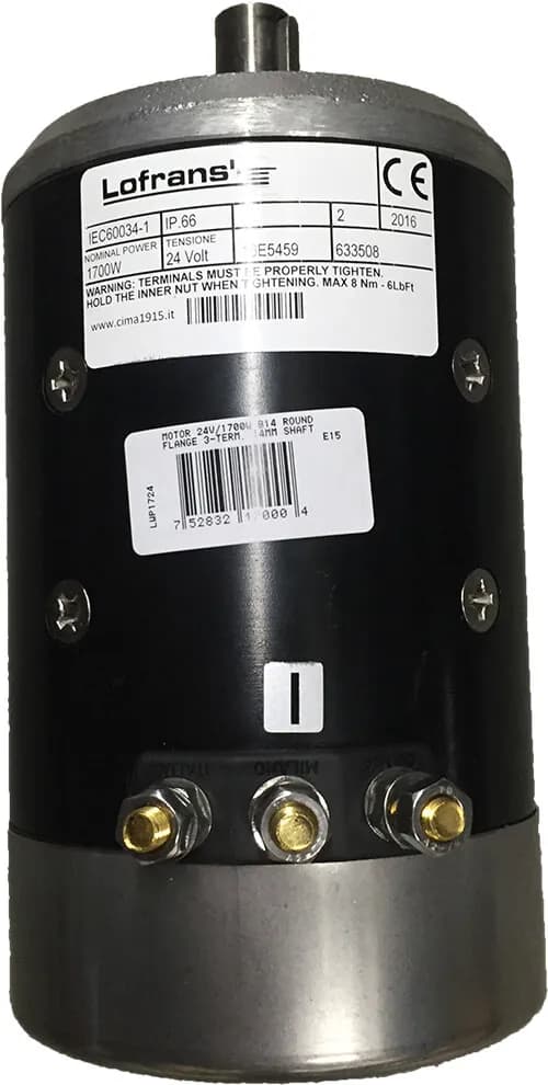 Motor 24V/1700W B14 Round Flange 3-term. 19MM shaft