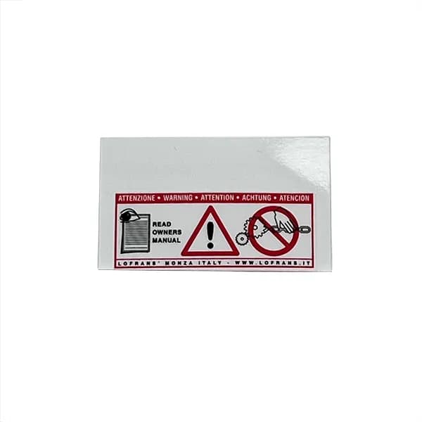 Label, Motor Cover Warning Label, Transparent