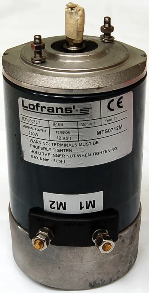 Motor, 12V/700W, 2 terminal for Marlin, Dorado, Project 500, Lofrans #233d