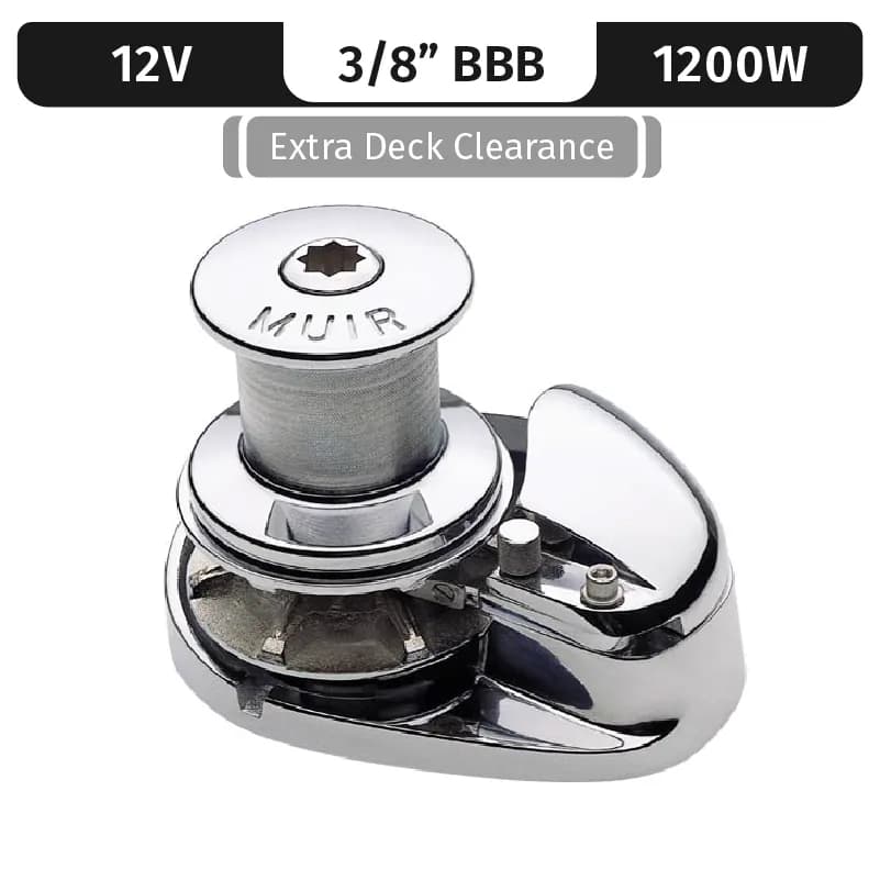 Storm VRC1250, Stainless Steel, 12V, 1200W Capstan, Vert. Rope/Chain Long Shaft 3/8"BBB