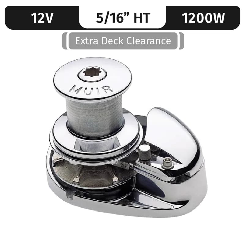 Storm VRC1250, Stainless Steel, 12V, 1200W Capstan, Vert. Rope/Chain Long Shaft 5/16"HT/BBB