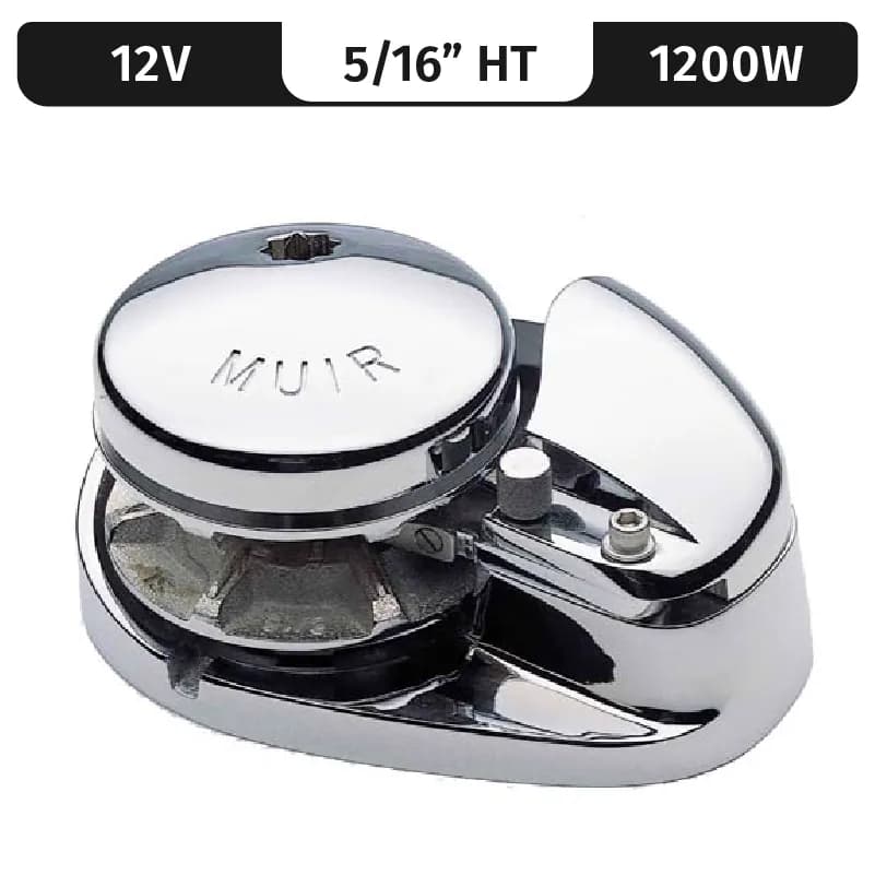 Storm 1250, Stainless Steel, 12V, 1200W, Low- Profile, Vert. Rope/Chain Windlass f/ 5/16HT/BBB