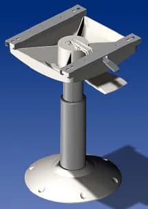 Norsap 1487 Seat Pedestal, 500-750mm/19.7-29.5 in. Adj Height, Gas Suspension, Anodized/White Base