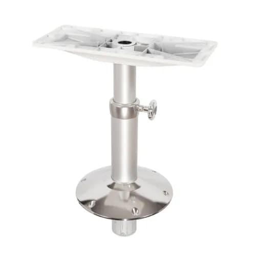 Norsap 1610 Fixed Table Column, 14.2-26.8 in. Adj Hght, Gas Assist, Pol Alum/Stainless,Thru-Deck