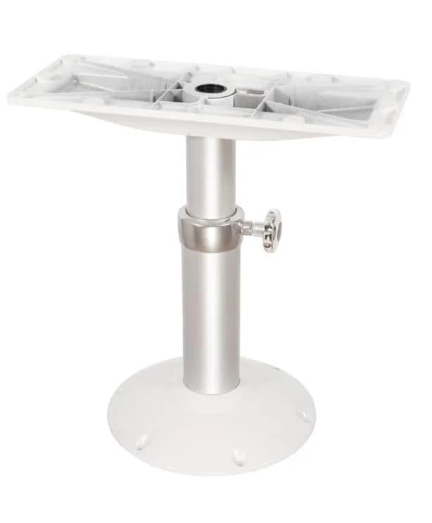 Norsap 1610 Fixed Table Column, 16.5-26.8 in. Adj Height, Gas Assist, Anodized/White Base