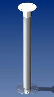 Norsap 2010 Movable Table Column, 27.6 in. (700mm) Fixed Height, Anodized Tube/Stainless Steel Base