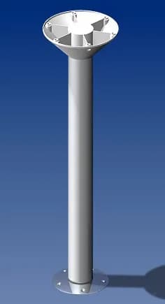 Norsap 2060 Movable Table Column, 13.0 in. (330mm) Fixed Height, Anodized Tube/Stainless Steel Base