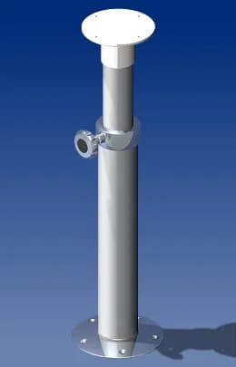 Norsap 2065 Movable Table Column, 18.3-26.8 in Adj Height, Anodized Tube/Stainless Steel Base product image