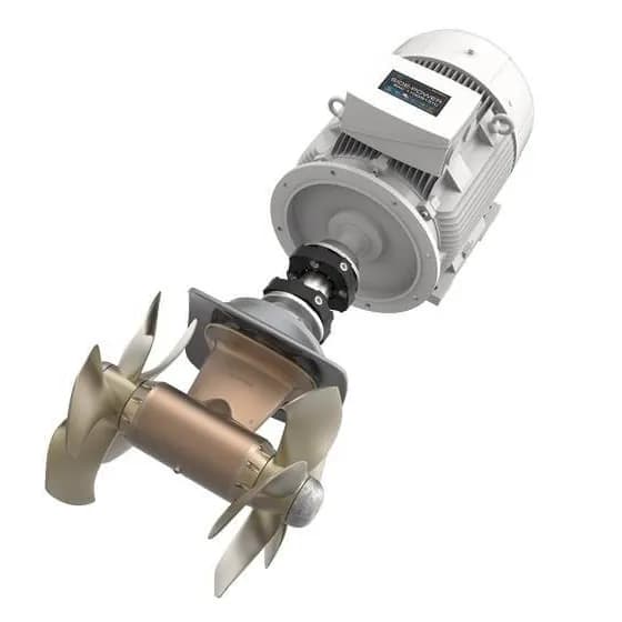 Thruster, AC, 700kg Thrust/412mm tnl, bronze prop 208-240VAC 3-phase input power, Horizontal mount