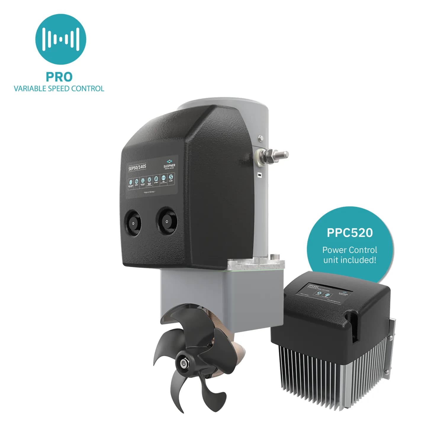 SEP50S 12v Proportional Thruster 50Kg/110lb Thrust w/2.4Kw-3.2Hp Motor-Sealed Gearleg