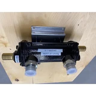 Oil Cooler, External, EC100, 3-Pass with 1" hose barbs & Bracket
