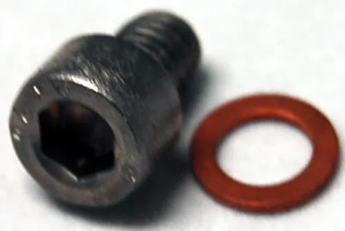 Screw, M6 x 8mm, oil drain for oil fed gear leg used on 185mm tunnel thrusters, includes gasket product image
