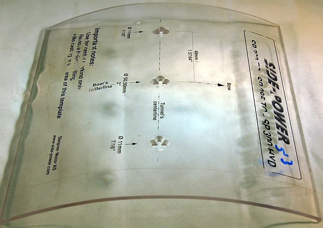 Templates for gear leg Holes in 300mm Tunnel For SP200TC32/240/285/300HYD product image