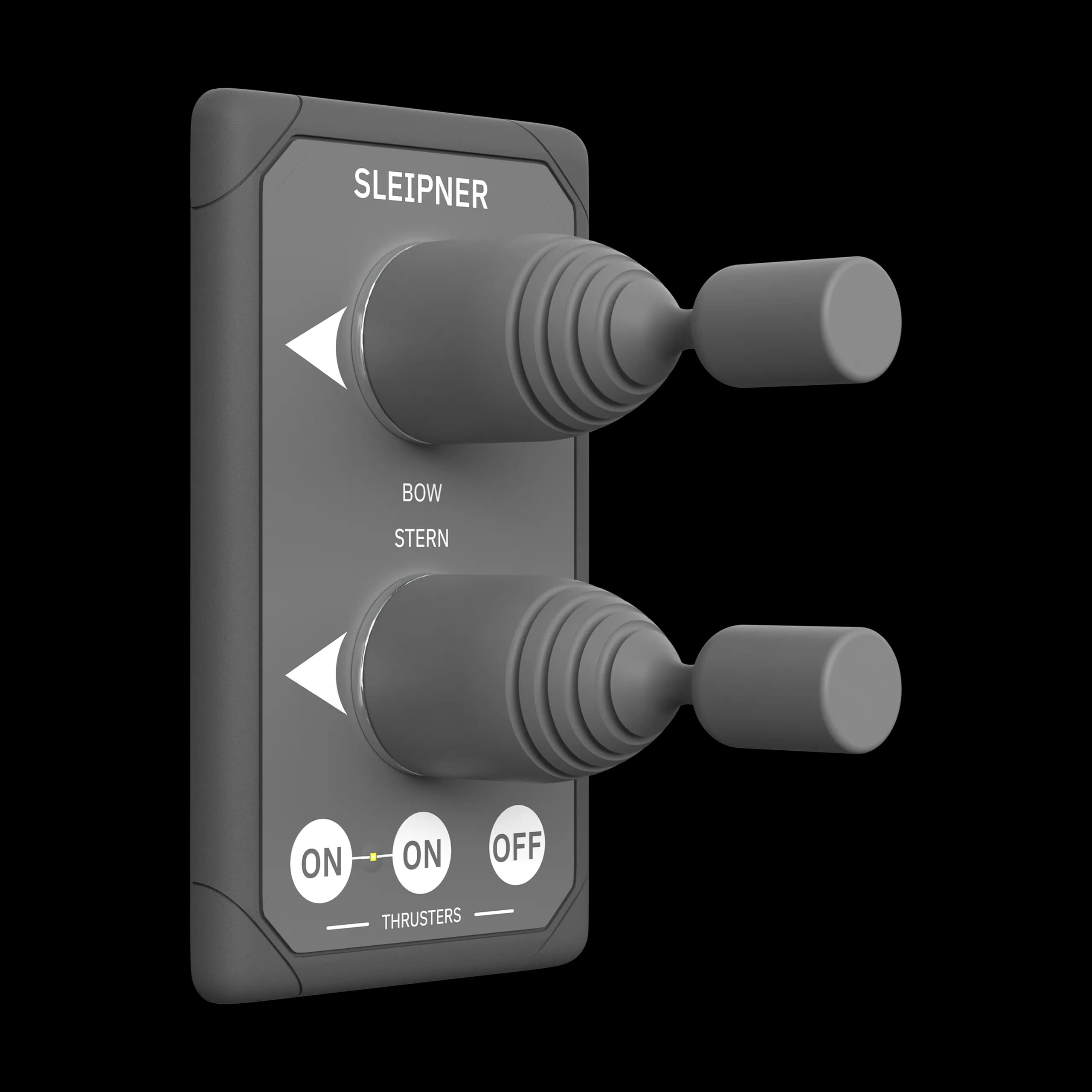 Panel, Dual Joystick Thruster Control 12/24v Grey, Round Cutout, For Bow & Stern Thruster