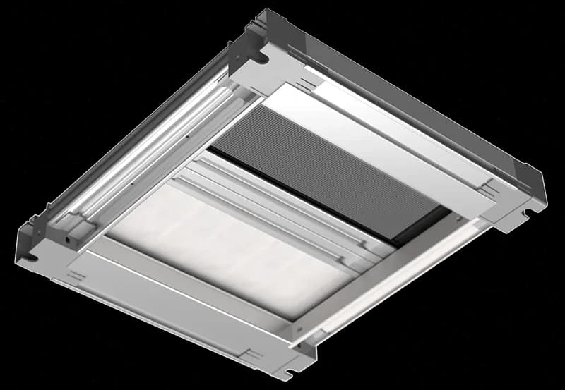 Seaview Enclosed (White), 507 x 507mm (Fit Lewmar 60), Anodized Silver Crossbar, Trim 0