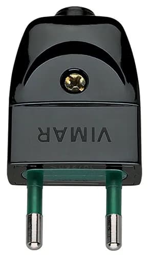 Plug: Italian S10, 2P, 10A/250V, Sicury, Black 