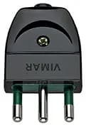 Plug: Italian (S17), 2P+E, 16A, 250V, Sicury, Black **Surcharge may apply if buying <100**