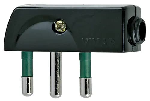 Plug: Italian 2P+E, 16A/250V, S17, Sicury, Black 