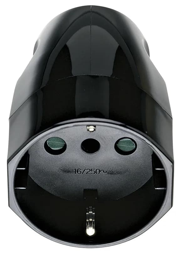 Vimar Italian Standard SICURY Axial P30 Outlet Black, 2P+E 16A 250V