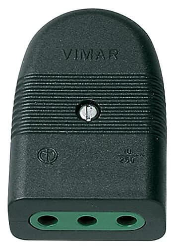 Mille Series Italian Socket, P11 Standard, 2P+E, 250V, Sicury    Axial Cable Entry, Black product image