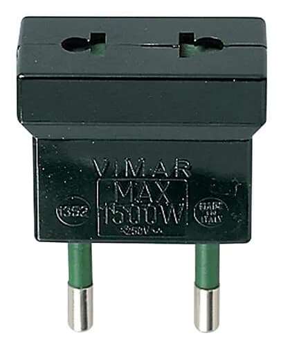 Socket Adapter, Italian Std S10 to 20 USA/EU Std 1500W, 10A, Black product image