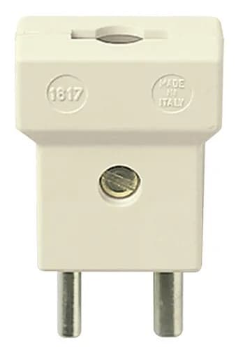 Supernova 2-Pin (SELV) Polarized Plug, 2P, 6A/24V 3mm/4mm Pins, 12.4mm Center Distance, Ivory product image