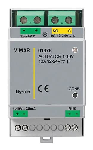 By-Me Marine 1-10VDC, 30mA Actuator for LED Control, 12/24VDC Relay Output, Din Rail, 3 Module product image
