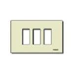 Plate: Resin, Ivory, 3 Module Snap Fixing for 8000 Series