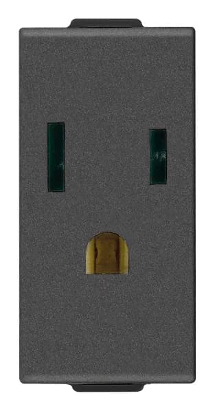 NEVE UP: 2P+E 15 A 127 V~ SICURY socket outlet, USA & Saudi Arabia standard, carbon matt product image