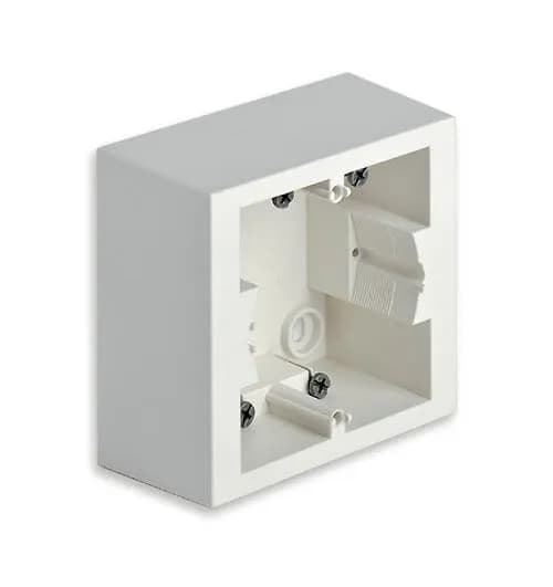 Mounting Box: 1-2M Surface-Mnt White, Idea/Plana/Eikon