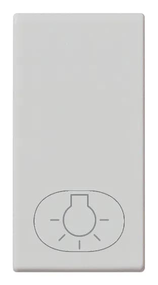 Plana: 1-Module Button w/ Light Symbol, Silver, Lightable, Interchangeable product image