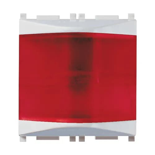 Indicator Unit: Red Diffuser, Prismatic Lens Without Lamp, Silver 2 Module, Plana product image