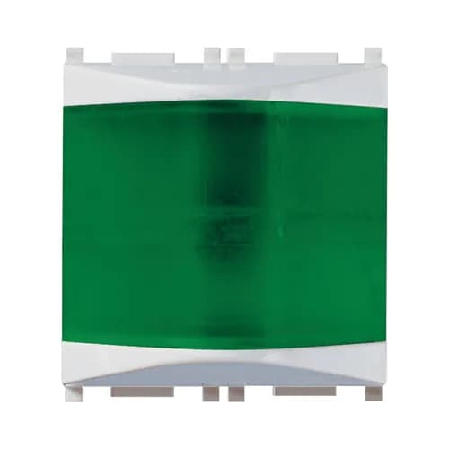 Indicator Unit: Green Diffuser, Prismatic Lens Without Lamp, Silver 2 Module, Plana product image